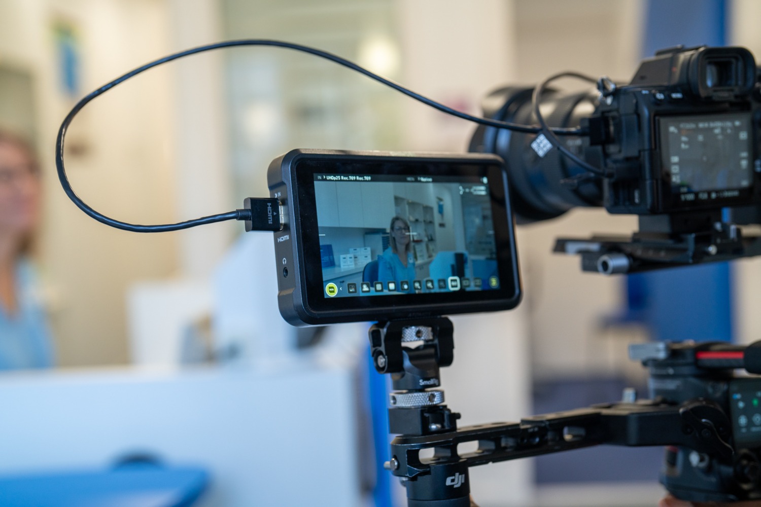 Luchila en plein tournage